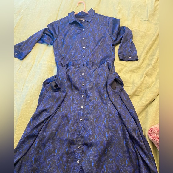 BANANA REPUBLIC Blue Snake Print Maxi Shirtdress - Picture 4 of 8